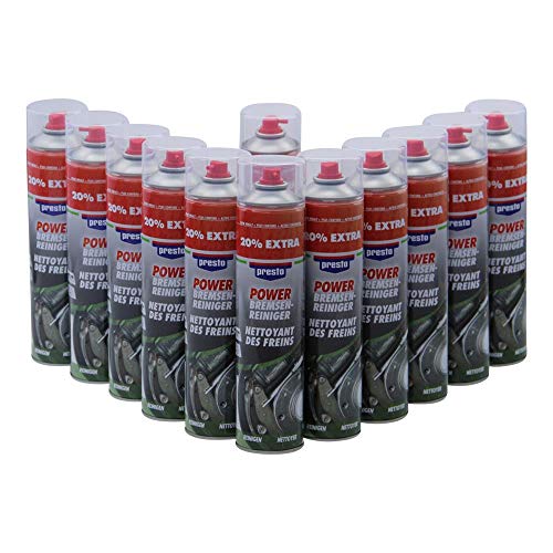 Limpiador de frenos Presto Power, 12 botes de 600 ml, sin acetona, 600 ml, spray