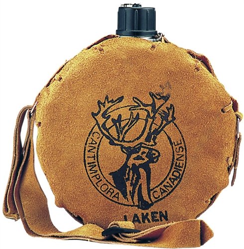 Laken 8412544001580 Cantimplora de Aluminio 1L con Funda Beige de Piel, Unisex-Adulto