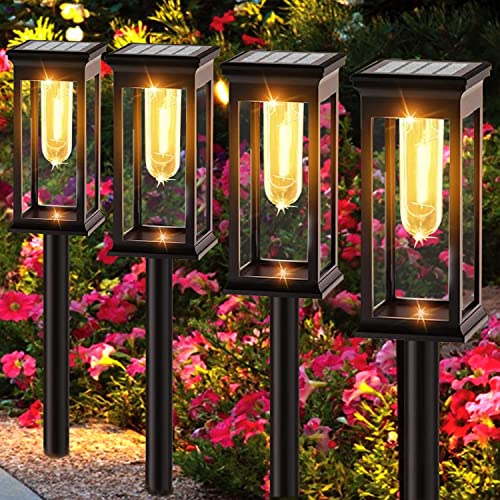 SOLARBABY luces solares para exteriores, luces de césped, luces de jardín, paquete de 6, súper brillante impermeable para césped al aire libre, entrada, pasarela, iluminación decorativa de paso.