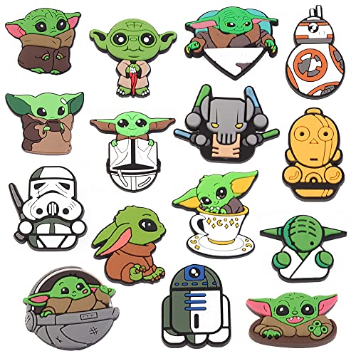 YGCHEN Yoda Adornos para Zapatos Crocs Decoración de Zapatos PVC Adornos de Zapatos Caricatura Shoe Charms Encantos de Zapatos Accesorios Pulseras Decoración Fiesta Regalo