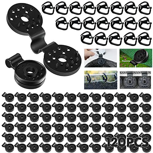 120PCS Clips de Plastico para Tela de Sombra,Broches para Malla Sombra,Ganchos para Toldos Correderos,Enganches para Toldos Exterior,Clip de Plástico para Toldos,Clips de Tela para Malla de Sombra