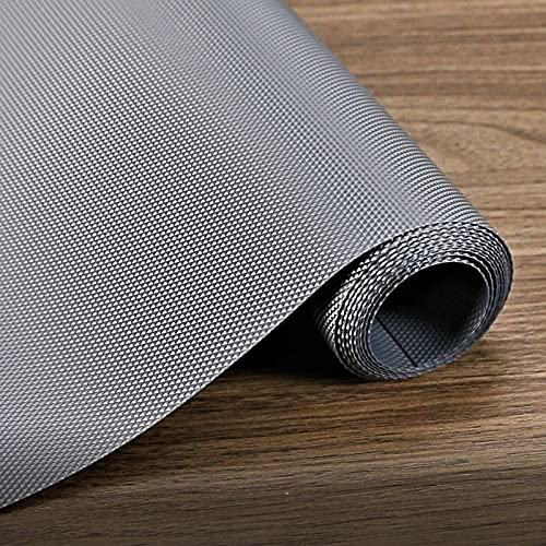 Hersvin 60cmx500cm Plastico Protector para Cocina Cajones, Alfombras Non Adhesivo para Nevera Mueble Fregadero Estante Organizador Cubiertos EVA Cubre Encimera(Gris Diamante)